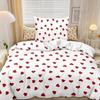 Эстетичный узор в форме сердца, Пододеяльник белый красный молния ультратонкое волокно пуховый комплект пододеяльника подходит для девушек и женщин