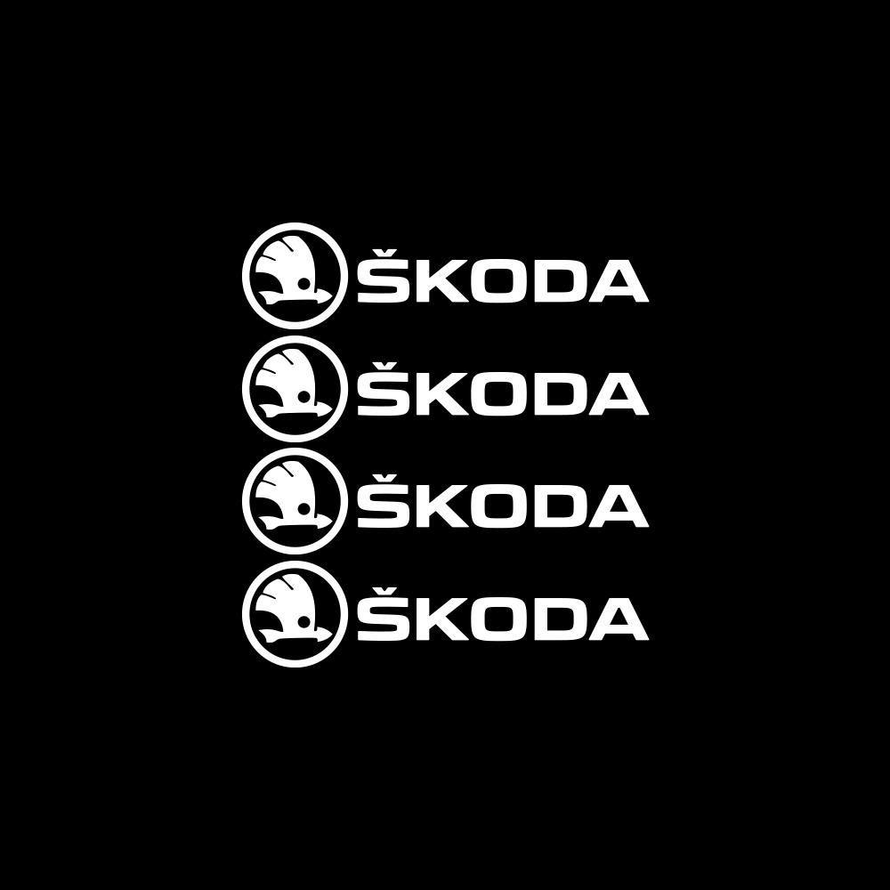 RYYX4 4PCS Car Emblem Exterior Sticker Decal Decoration For Skoda Octavia Rapid Fabia Superb Kodiaq Scala Karoq Kamiq VRS Yeti S VII