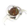 Серебряное кольцо 'Вдохновение' коньячный янтарь (родий) - 10 мм