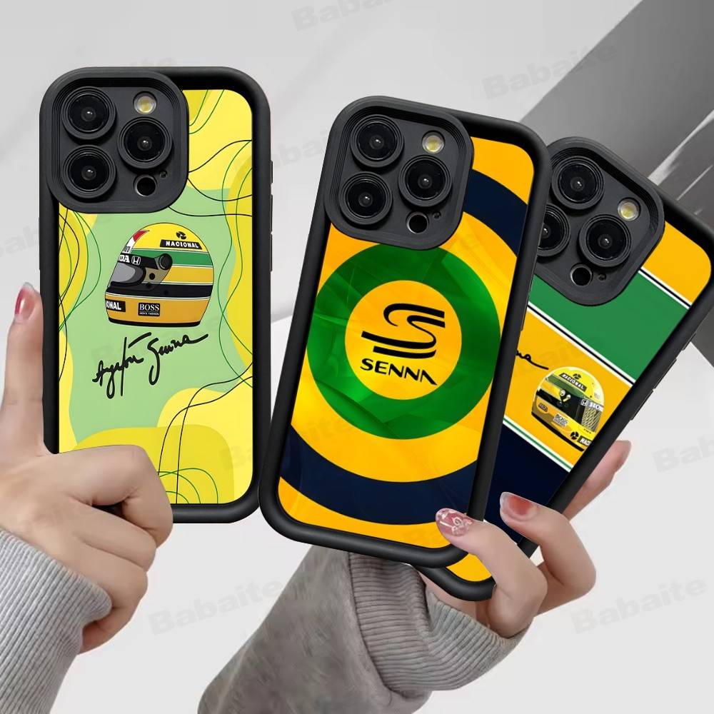 Чехол для телефона Ayrton S-Senna H-Helmet F-F1 Racing для IPhone 17 16 15 14 13 12 11 Pro Max Mini Plus Мягкая задняя крышка из ТПУ