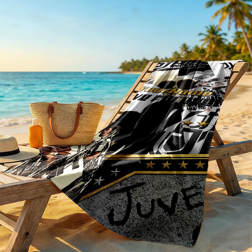 Juventus Customize Your Name Beach Towel High Absorbency & Quick-Dry Suitable for Swimming Gym Camping Yoga Vacation