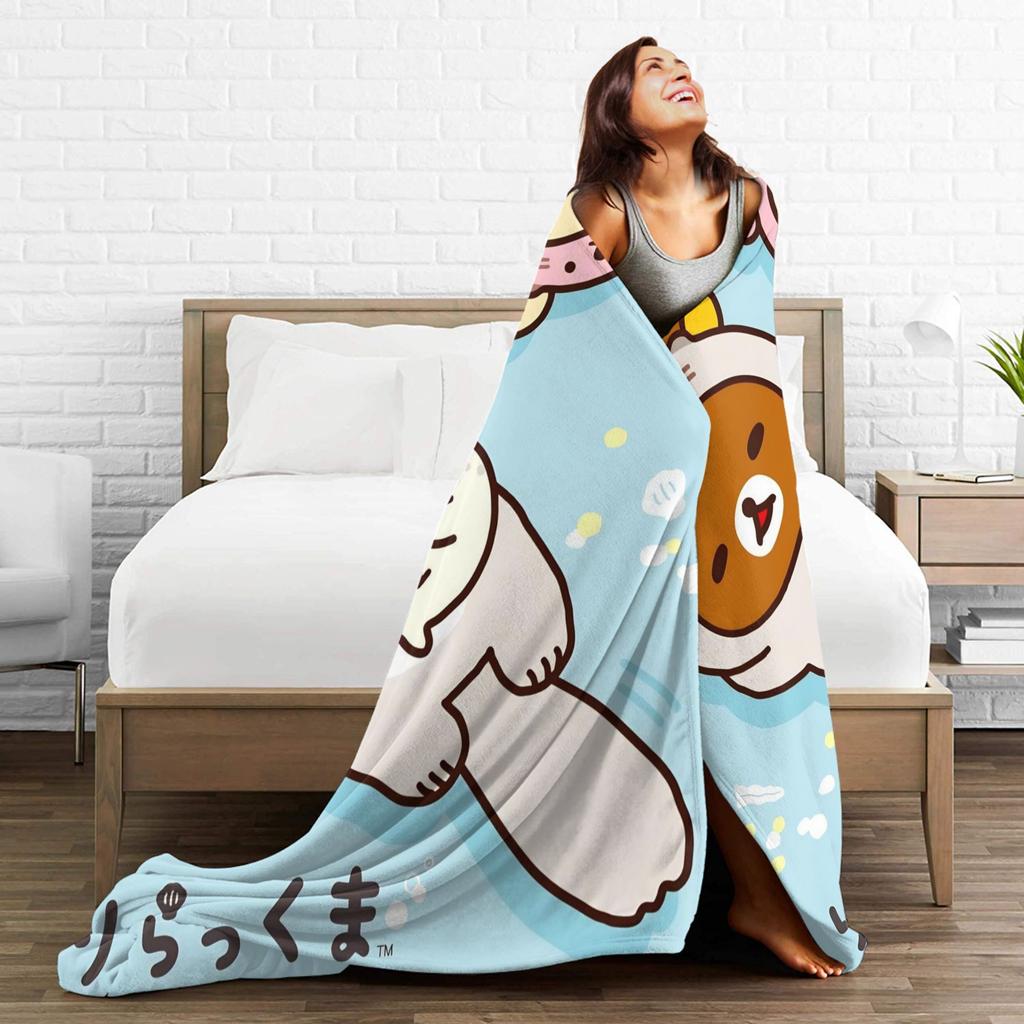 Rilakkuma Korilakkumas Blanket Quality Super Soft Throw Blanket Winter Boy Girl Couch Bed Aesthetic Bedspread