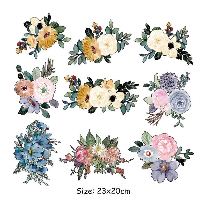 Новая полностраничная термонаклейка с изображением цветов и бабочек