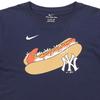 Nike Футболка X MLB New York Yankees American Hot Dog с графическим принтом, круглым вырезом, коротким рукавом, детские топы в стиле ретро, темно-синяя 3Z3B7SBGR-NYY