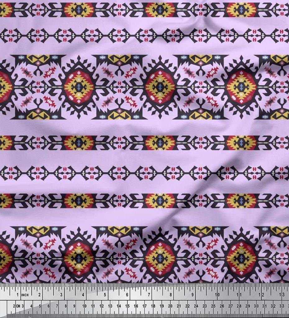 Soimoi Японская креп-сатиновая ткань Ацтекская юго-западная печатная ткань 1 метр 42 дюйма