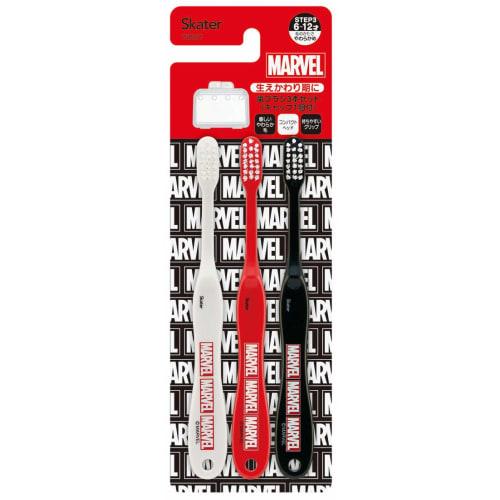 Skater Toothbrush for Elementary School Students 6-12 Years Soft 3 Pieces MARVEL Logo Marvel 15.5cm TB6ST