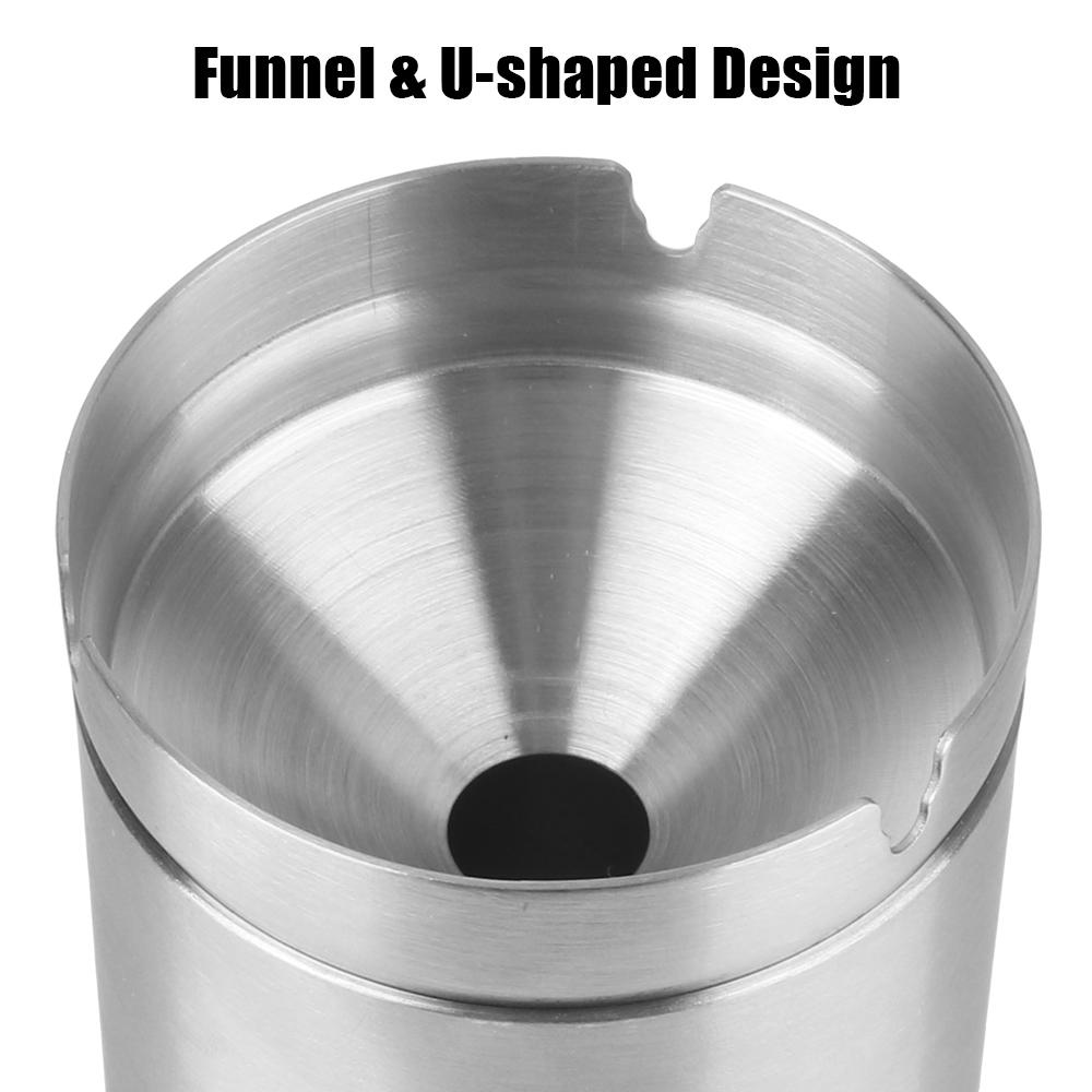 Car Ashtray Stainless Steel Ashtray Home Decoration Creative With Lid Windproof Smoke T obacco Ash Holder Container Detachable