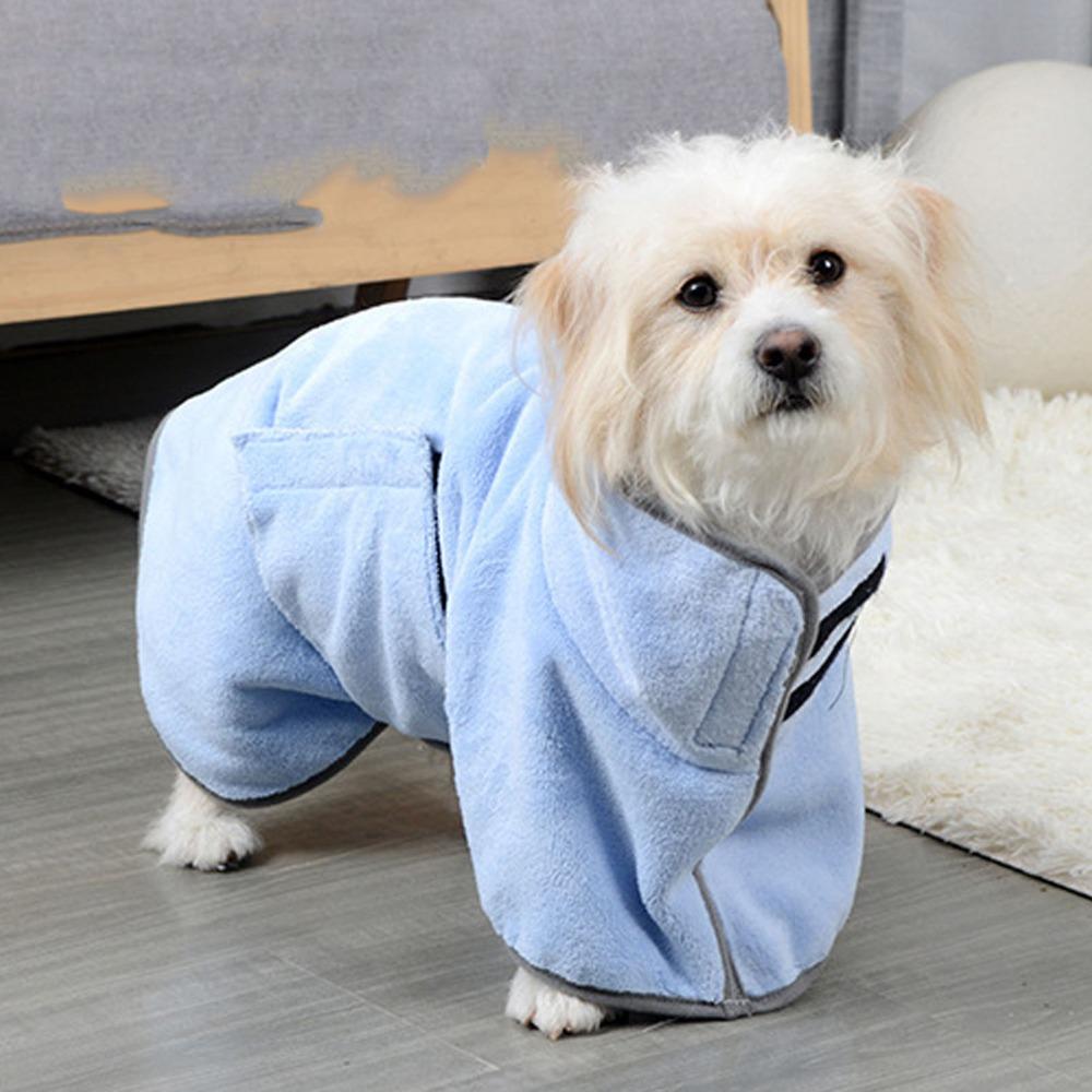 Large Size Cut Pet Bath Robe Microfiber Fabric Dog Drying Coat Small Medium Pets