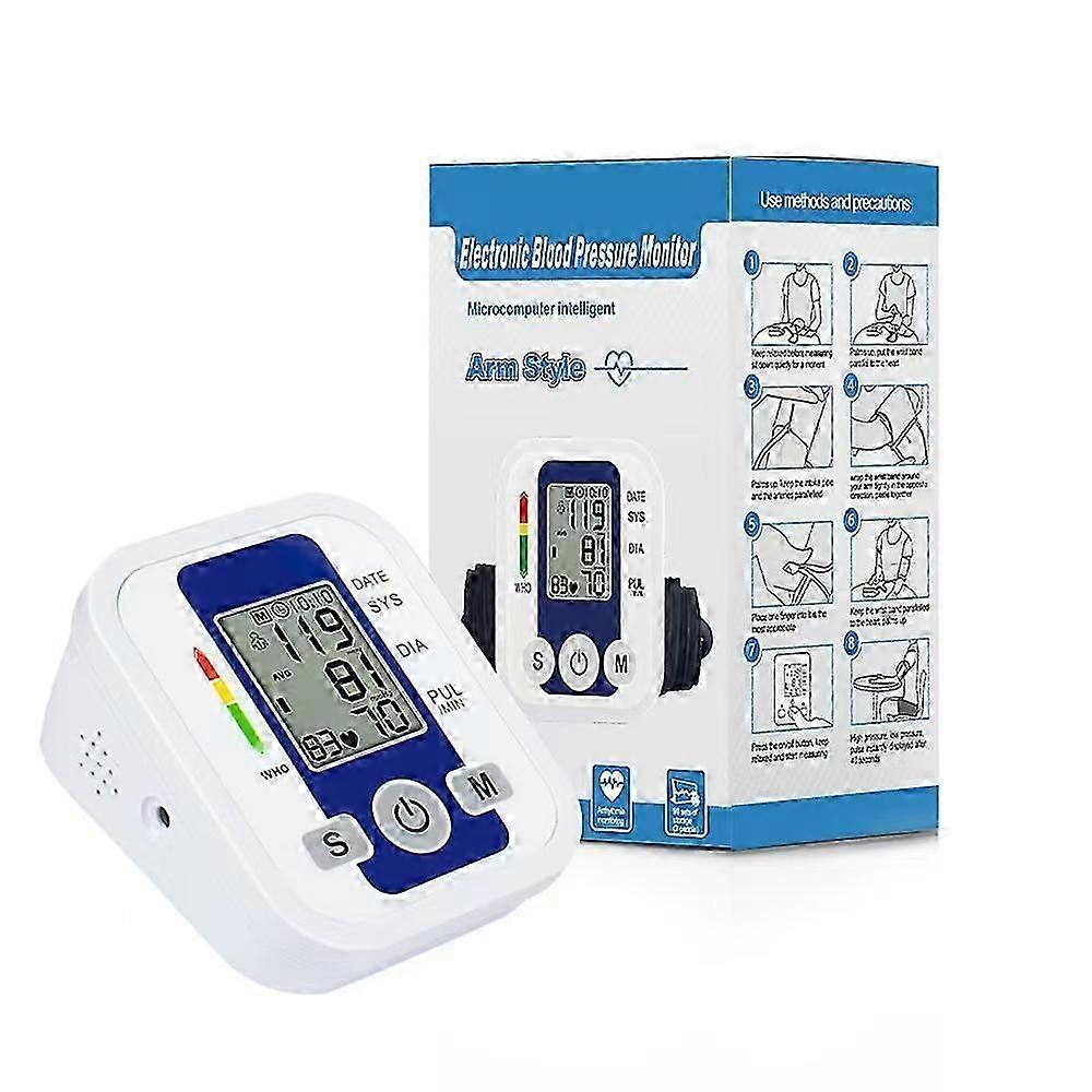 Automatic Blood Pressure Monitor - Digital BP Machine for Home Use Elderly, Accurate Upper Arm Cuff, Large LCD Display, Memory Function