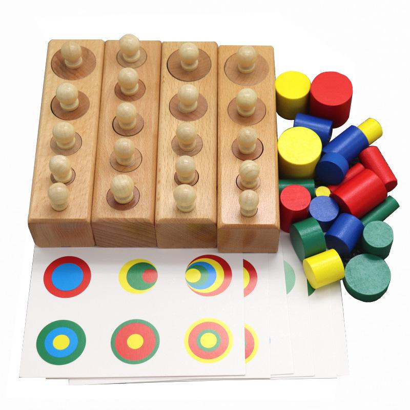 Educational Wooden Blocks for Shape and Size Recognition, Hand-Eye Coordination, and Cognitive Skills Development in Children