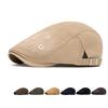 Весна-лето Мужская британская винтажная кепка газетчика с вышивкой из хлопка с козырьком