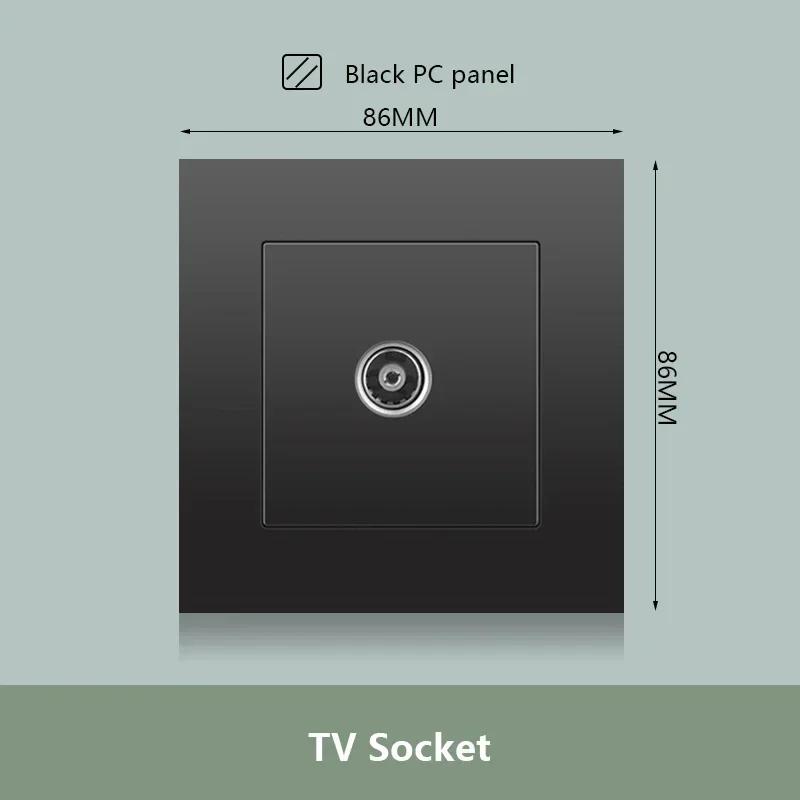 Черная настенная розетка UK 13A с USB Type C 18 Вт для быстрой зарядки, универсальная настенная розетка 220 В, электрический выключатель света