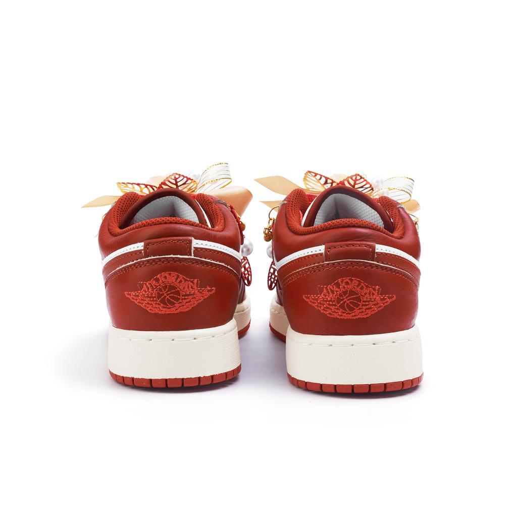 Jordan Air Jordan 1 Низкие Винтажные Баскетбольные Кроссовки с Устойчивой к Скольжению и Износу Подошвой Женские Красные FJ3465-160(Team746-SBOX)