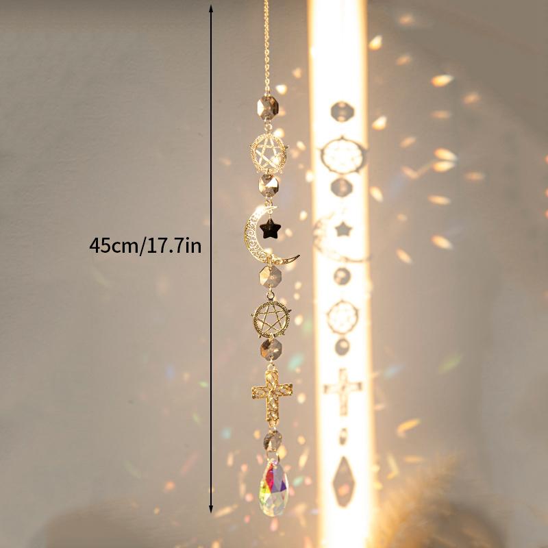 Crystal Suncatcher Crystal Wind Chimes Garden Rainbow Sun Catcher Garden Hanging Pendant Window Wind Music Home Garden Decor
