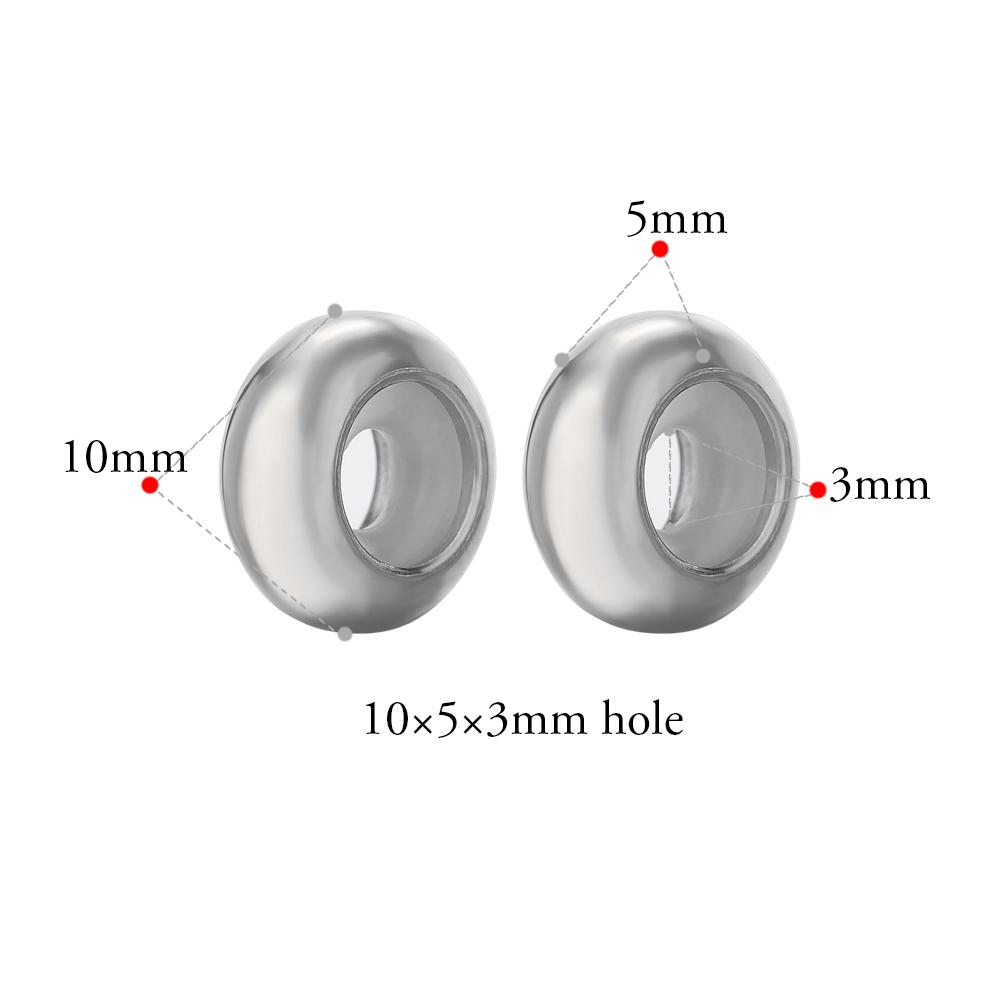 20pcs 6/7/8/10mm Stainless Steel Adjustment Beads with Non-slip Silicone Ring Gold Stopper Spacer Beads for DIY Jewelry Making