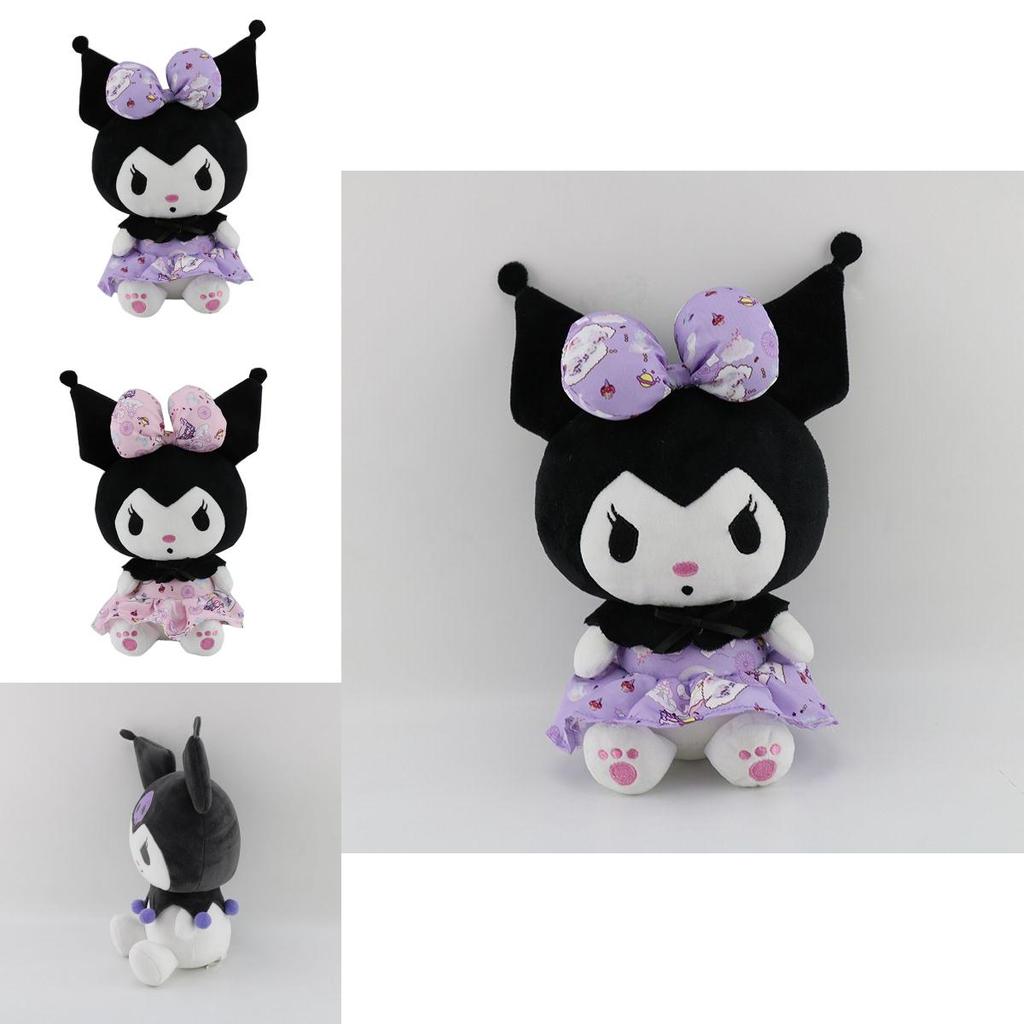 Милая Мультяшная Кавайная Плюшевая Игрушка Kuromi 25 см Мягкая и Набитая