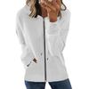 New European and American Autumn and Winter Zipper Cardigan Jacket Women's Casual Solid Color Loose Versatile Hooded Jacket Top