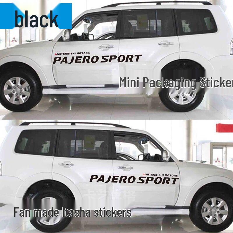 Декали на кузов Mitsubishi Pajero Sport: Гоночные полосы и персонализированные наклейки с цветной полосой