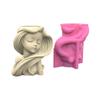 Long-haired Girl Concrete Silicone Mold Succulent Flowerpot Clay Cement Plaster Molds DIY Home Garden Flower Pots Mold