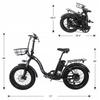 Keteles KF9 Folding Electric Bike, 1000W Motor, 48V 35Ah Battery, 20*4.0'' Fat Tires, Hydraulic brake, Yolin Color Display, 7 Speed