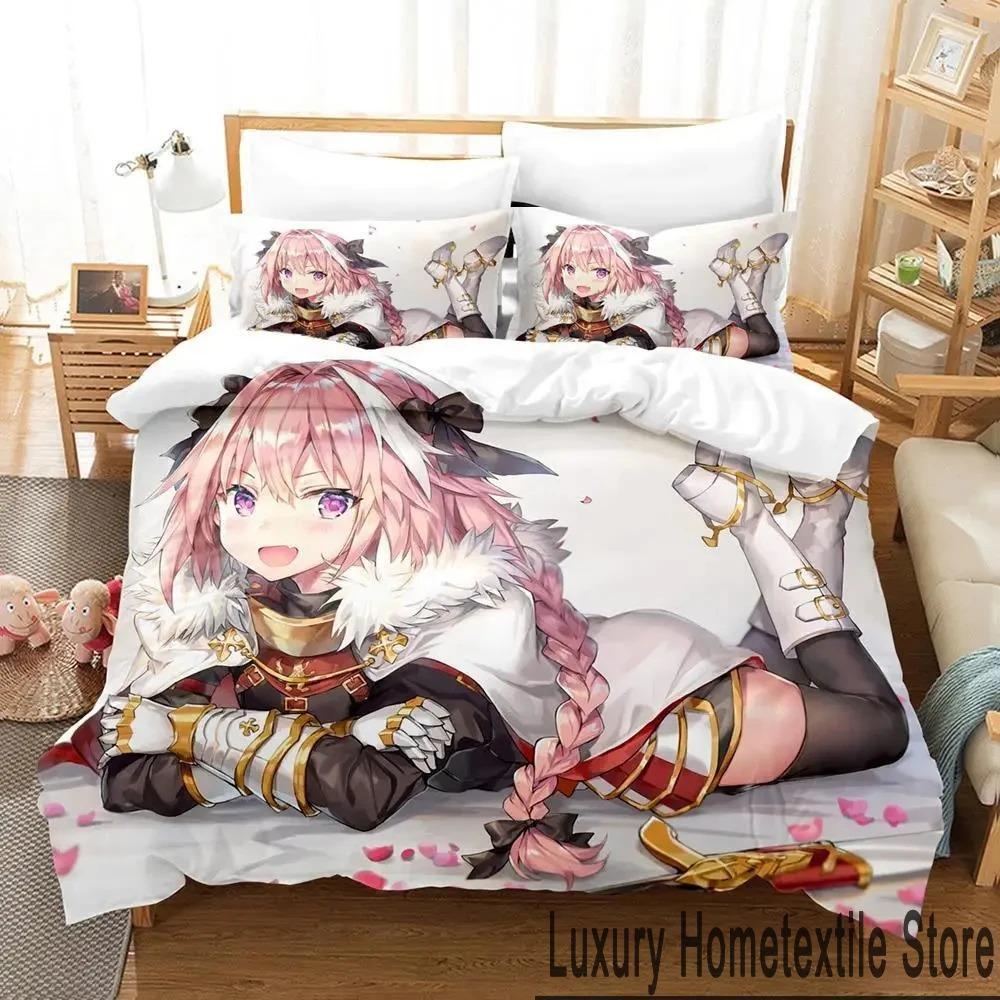 3D-принт FateApocrypha Astolfo Anime Комплект постельного белья для мальчиков и девочек Twin Queen King Size Пододеяльник Наволочка Кровать для мальчиков Взрослый