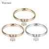 Women's Crystal Bead Bracelet Snake Chain Strap Pendant Stainless Steel Bracelet Women's Wedding Jewelry