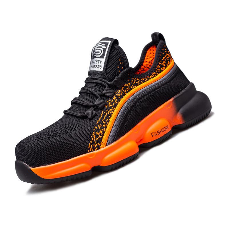Мужская защитная обувь со стальным носком: Ударопрочные, Устойчивые к проколам, Дышащие, Летняя рабочая обувь