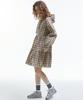 Manavis Seven Hooded Tiered Dress [Beige]