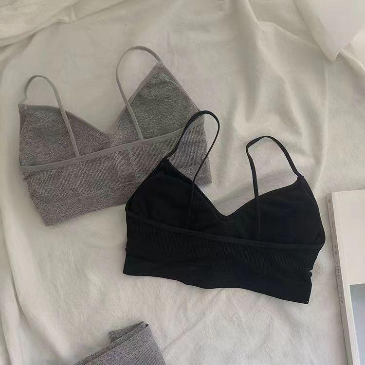 2024 Беспроводной пуш-ап бюстье и трусики - Женское сексуальное спортивное нижнее белье с запахом на груди