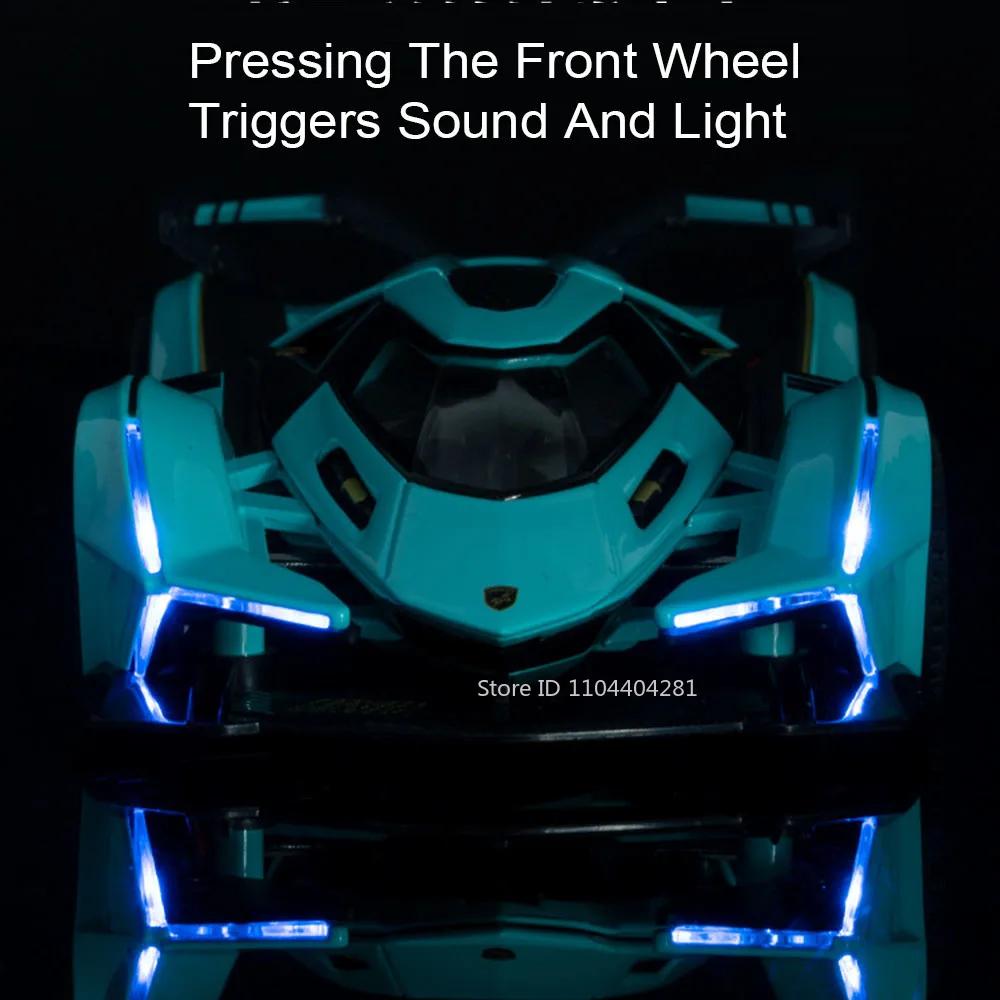 1:32 Lambor V12 Модель SCV12 Сплав Литье под давлением Спортивный автомобиль Игрушка Звук Свет Оттяжка Двери Открываются Миниатюрные Автомобили Модный Подарок для Друзей