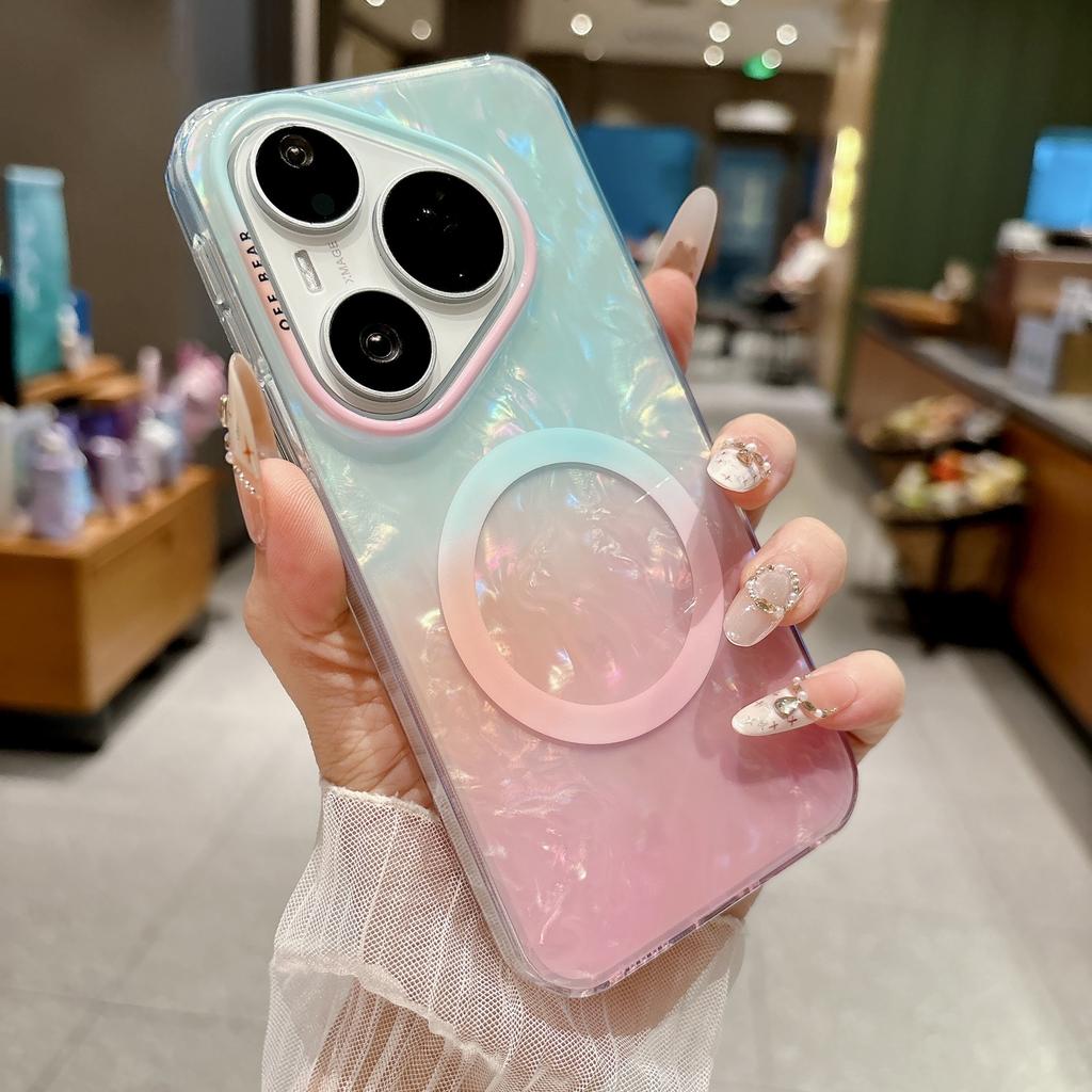 Простой узор-ракушка p11pro магнитный синий порошковый развод подходит для чехла для мобильного телефона Huawei p11pro mate11pro
