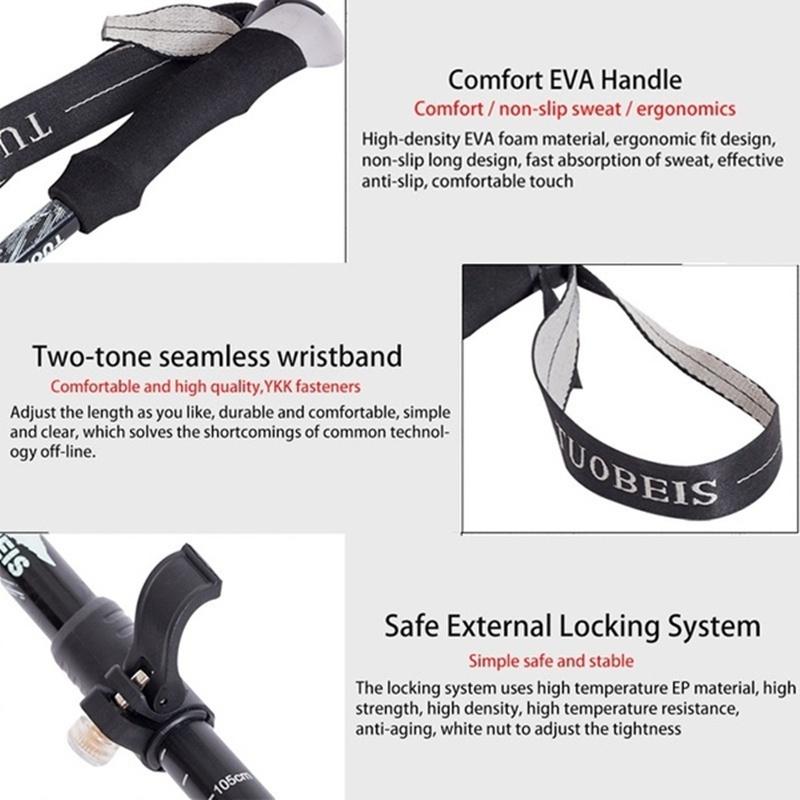 Уличные сверхлегкие телескопические складные алюминиевые треккинговые палки для пеших прогулок, альпинистские трости, оборудование