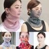 Summer Neck Collar Scarf Charm Elegance Women Sun Protection Mask Chiffon Silk Bib Neck Cover Hanging Ear Veil Summer