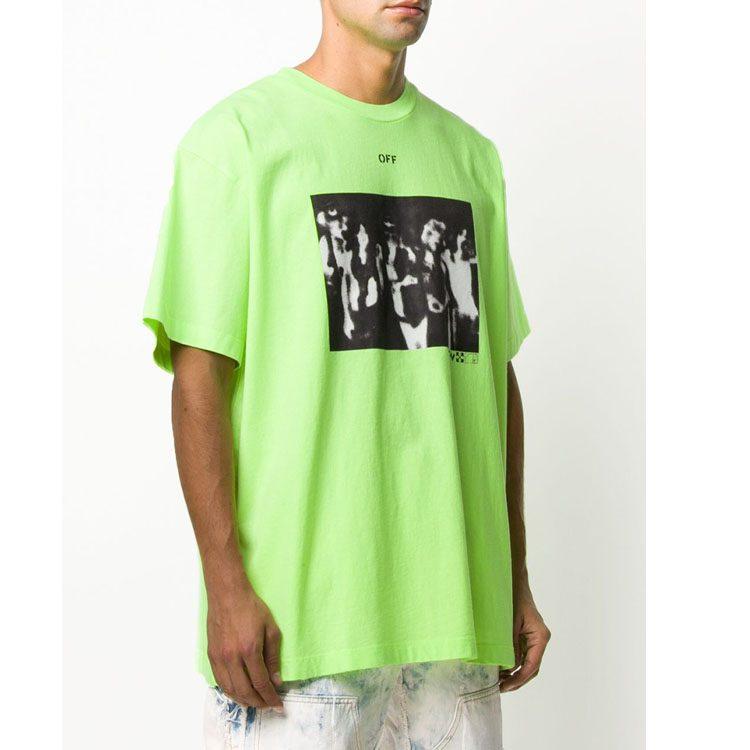 OFF WHITE Летняя коллекция 2020 Футболка Мужская Неоново-зеленая OMAA038R201850156210