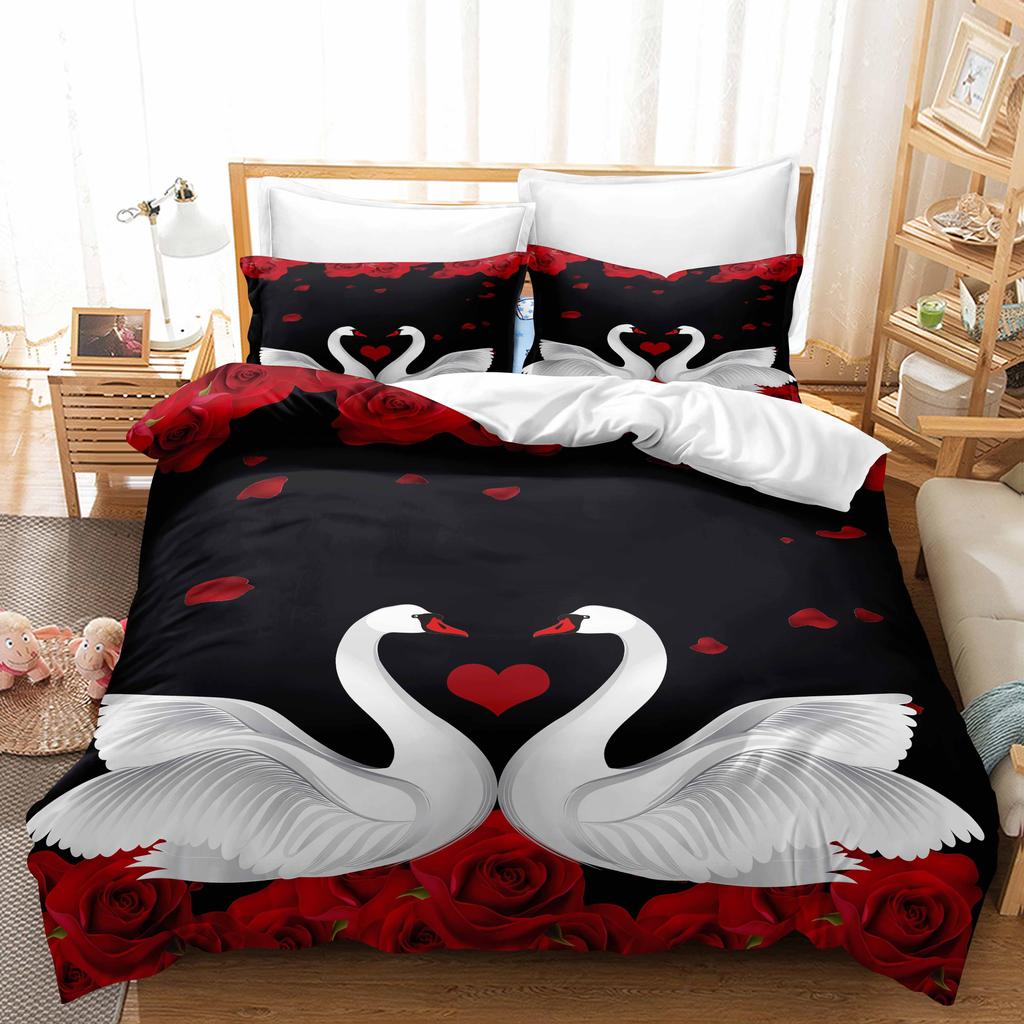 3D комплект постельного белья «Современная романтическая любовь» для молодоженов, одеяло и наволочка AU240 * 270, супер размер, комната для пары, мягкое украшение для дома