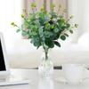10 шт., искусственные листья эвкалипта, ветка со стеблем, реалистичные многоразовые искусственные зеленые растения, зелень, домашний стол, центральное украшение, реквизит для фото