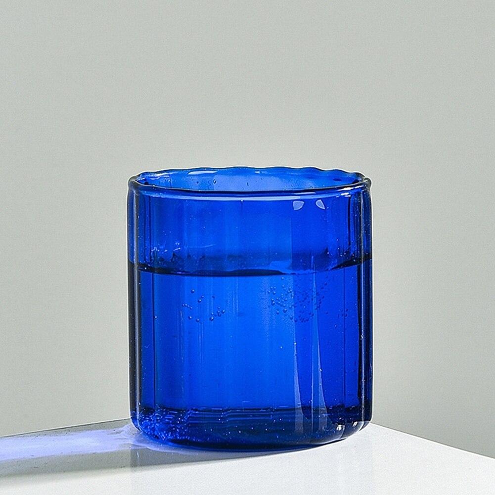 Прозрачная стеклянная кофейная кружка, классическая стеклянная чашка для чая с вертикальными полосками для кофе, чая, напитков