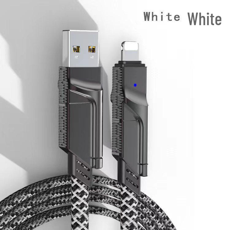 Плетеный USB-кабель Type-C PD для быстрой зарядки, 4-в-1, из цинкового сплава