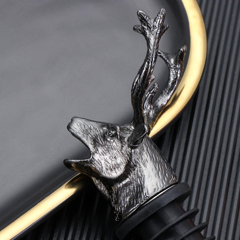 Gadgets Kitchen Accessories Unique Stag Deer Head Bottle Stoppers Wine Aerators Wine Pourer