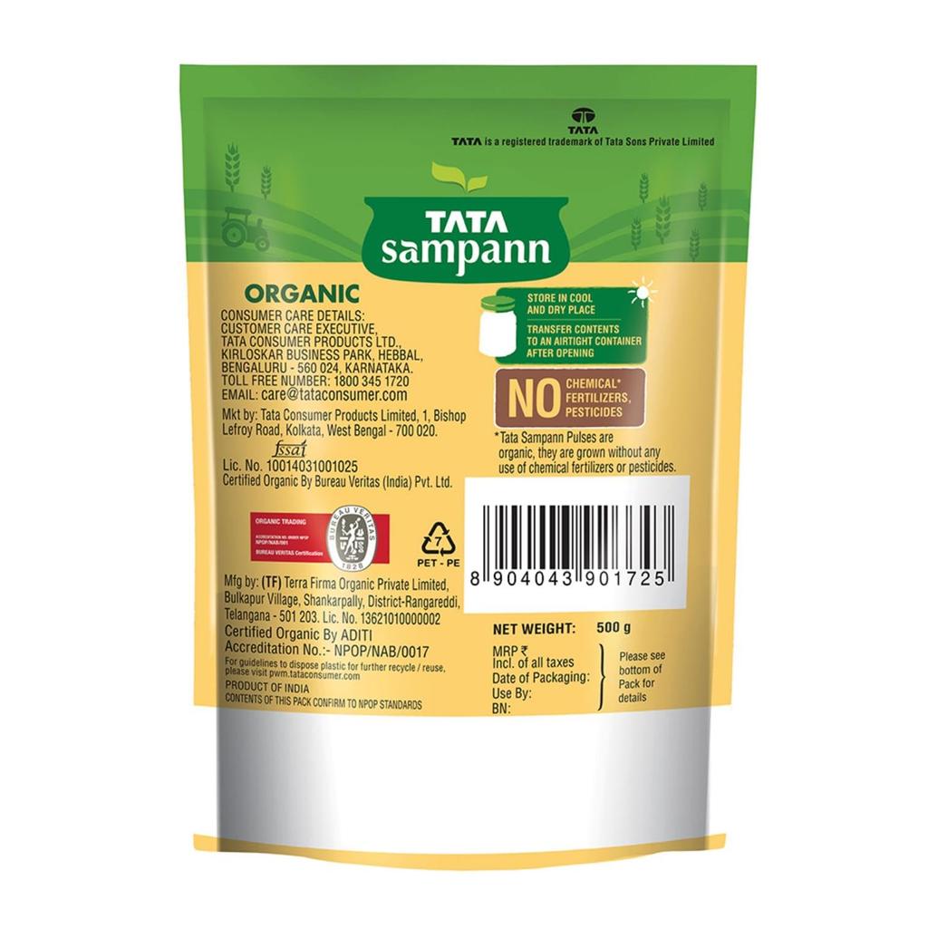Tata Sampann Organic Unpolished Urad Dal 500 g Pack High Protein Fiber Indian Pulse