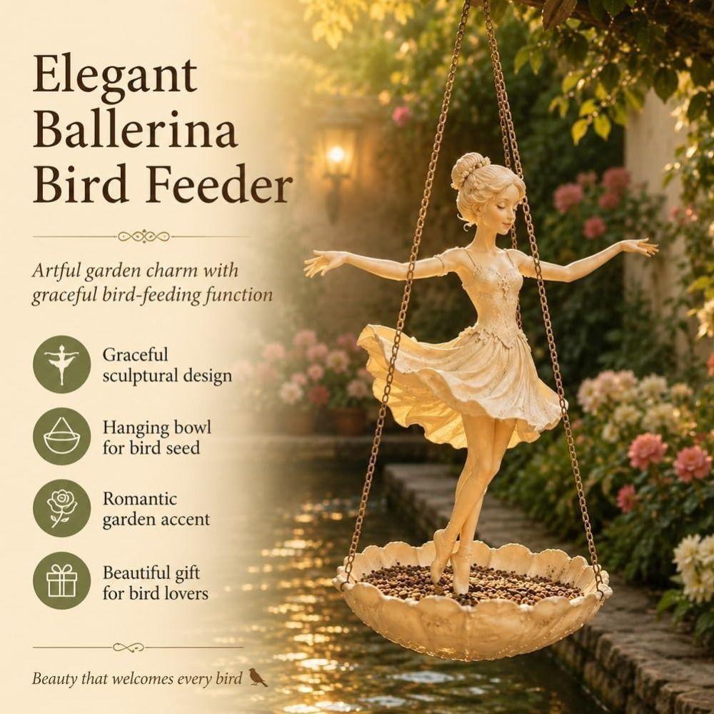 Resin Ballet Dancer Hanging Planter Elegant Girl Hanging Plant Basket Indoor Decor