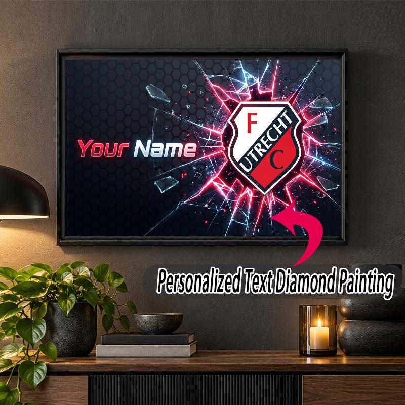 FC Utrecht Custom Name Text 5D Diamond Painting Kit DIY Full Drill Diamond Art Decoration