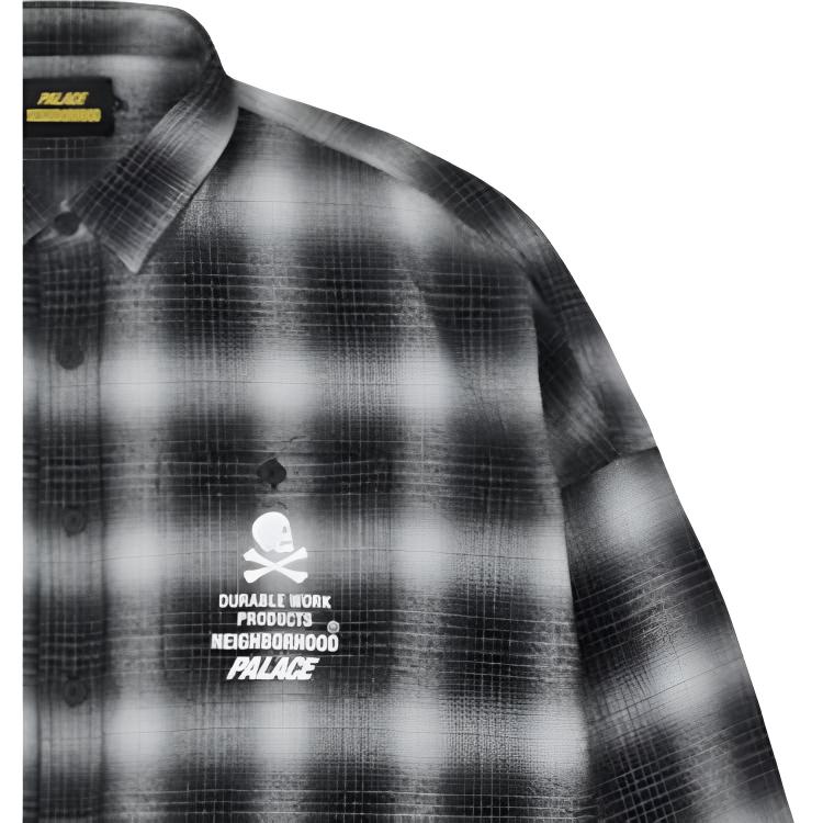 Palace X Сотрудничество с районом Клетчатая рубашка на пуговицах с длинным рукавом Унисекс рубашки P29SHT020