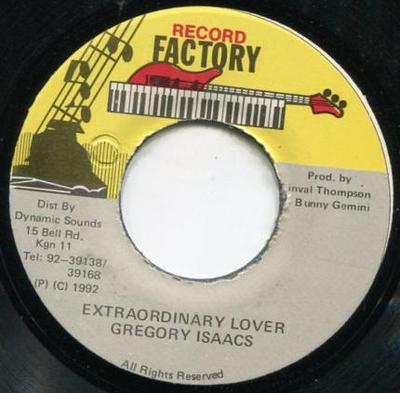 7-дюймовая пластинка GREGORY ISAACS - Extraordinary Lover NONE Record Factory 1992 Ямайка Регги, Ска и Даб Б/У