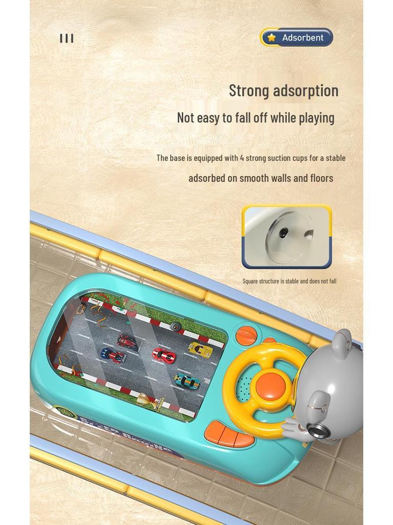 Cross-Border Racing Adventure: Electric Steering Wheel & Sound Desktop Car Game for Kids