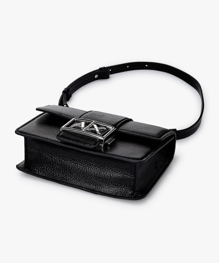 Женская сумка через плечо Armani Exchange с металлической застежкой-логотипом _Черный_A425170501