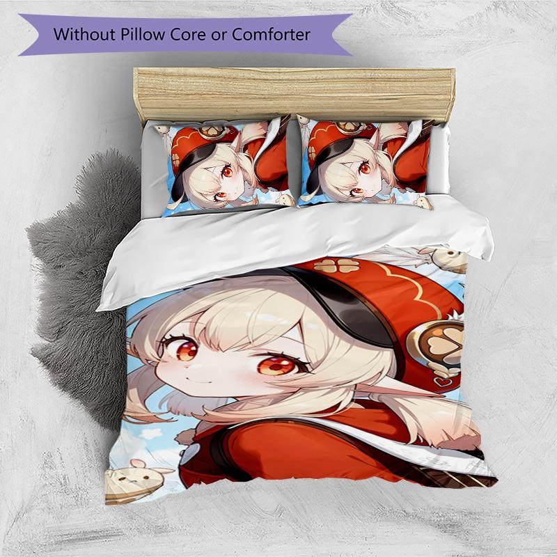 Klee 3pcs Bedding Set Duvet Cover Closure Includes 1 Duvet Cover & 2 Pillowcases for All Seasons Bedroom Home Dorm Decor
