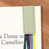 2 Pcs Book Markers with Colorful Ribbons PU Leather Reading Bookmarks Ribbon Page Markers for Book Lovers