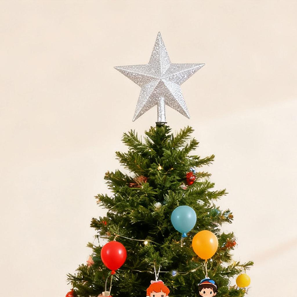 Christmas Tree Top Star Hanging Plastic Ornament Decorative Party Tree Topper for Christmas Home Window