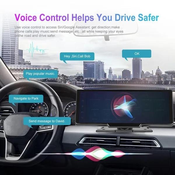 HD 9,3-дюймовый экран Портативная видеорегистратор Поддержка задней камеры Встроенная камера поддерживает беспроводное воспроизведение и Android Auto/голосовое управление